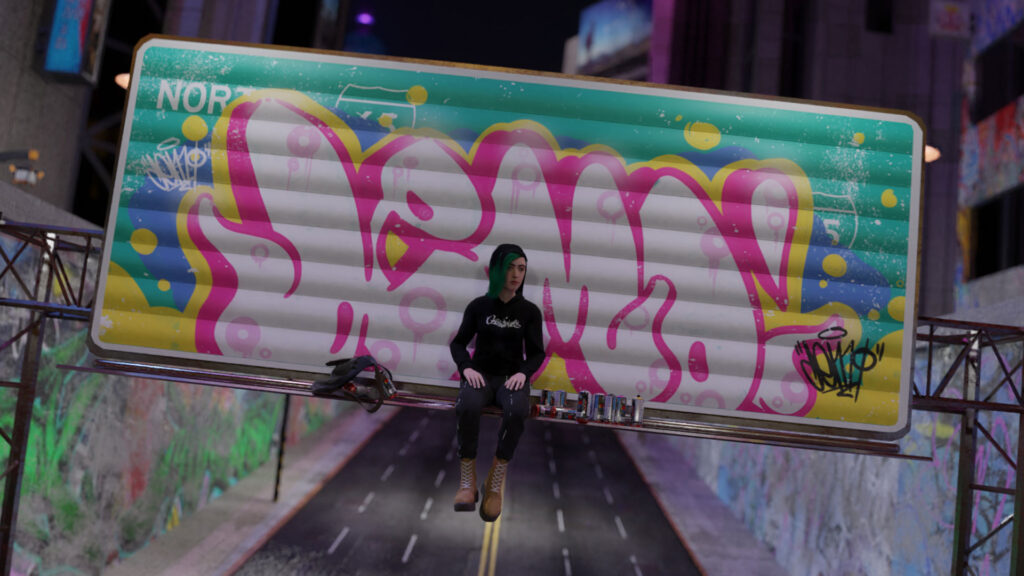 road sign 3d model graffiti