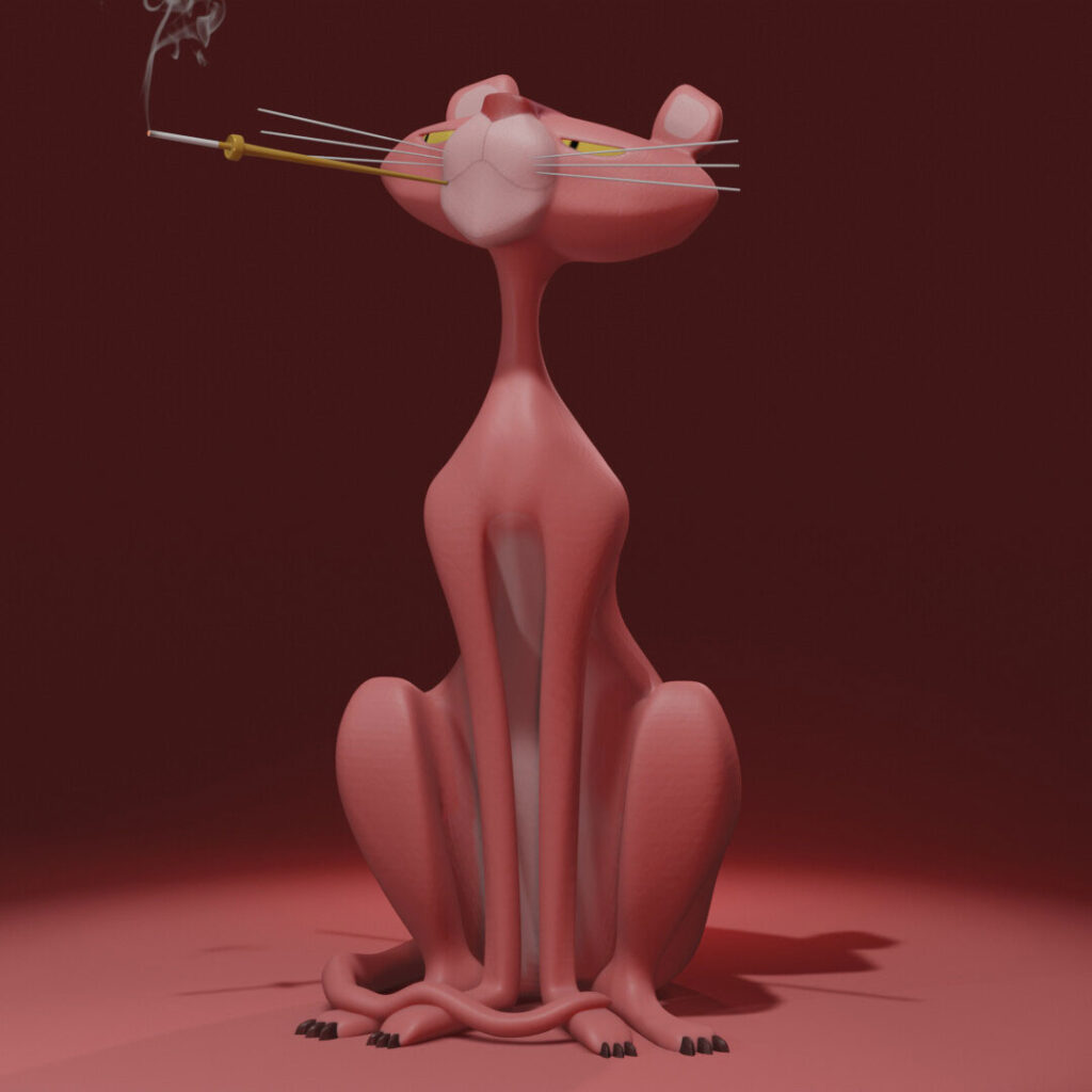 pink panther blender 3d model